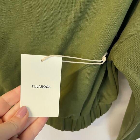Tularosa Luna Pullover Olive Green Sweatshirt Elastic Hem Long Sleeve Small NWT - Picture 7 of 7